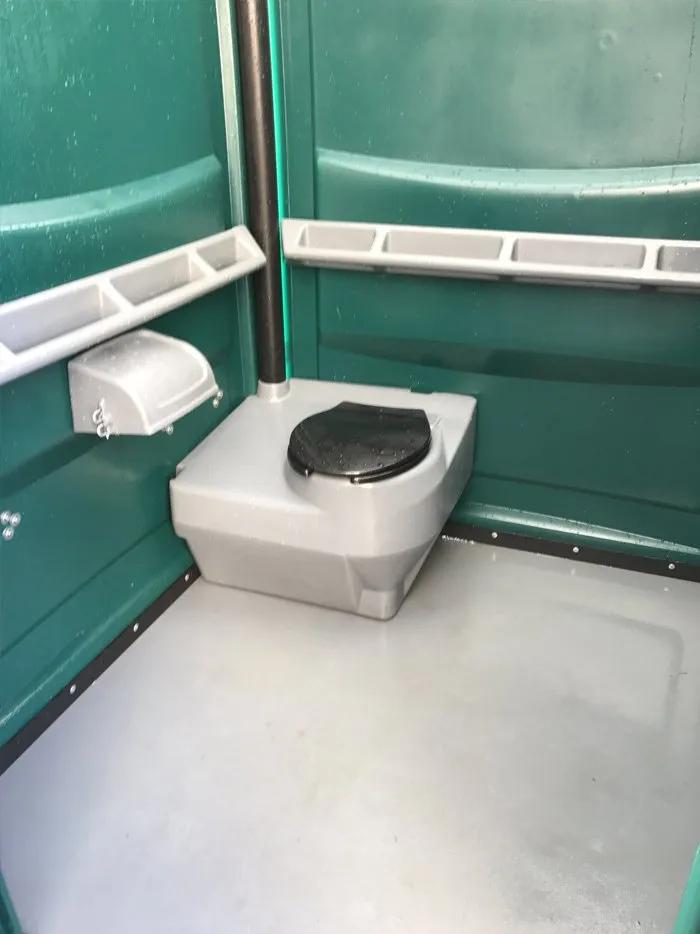 handicapped-accessible portable toilet interior