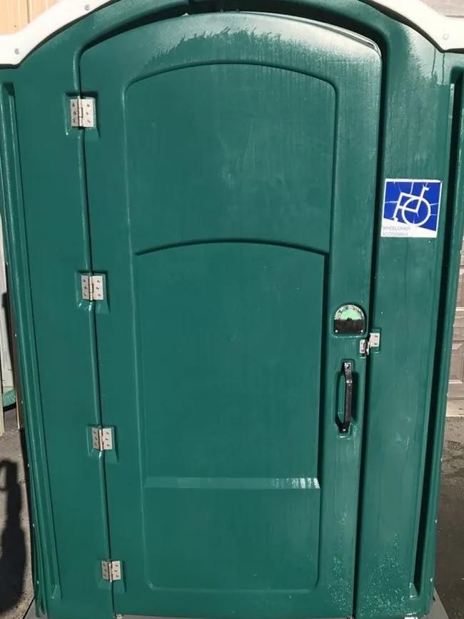 handicapped-accessible portable toilet exterior