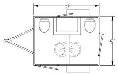 Diagram of small restroom trailer option